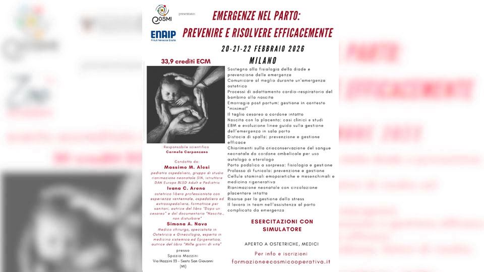 Emergenze nel parto: prevenire e risolvere efficacemente MILANO