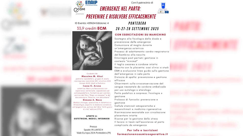 Emergenze nel parto: prevenire e risolvere efficacemente Pontedera